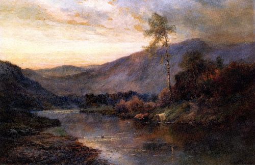 The River Teith through the Trossachs by Alfred de Breanski Snr, hand-painted oil reproduction