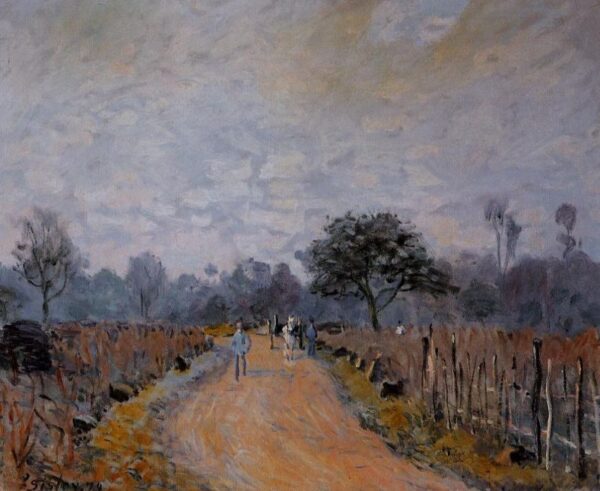 The Road from Prunay to Bougival by Alfred Sisley, hand-painted oil painting reproduction