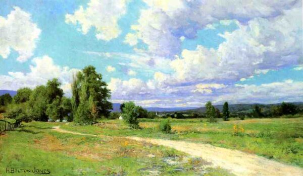 The Road to the Village by Hugh Bolton Jones, hand-painted oil painting reproduction