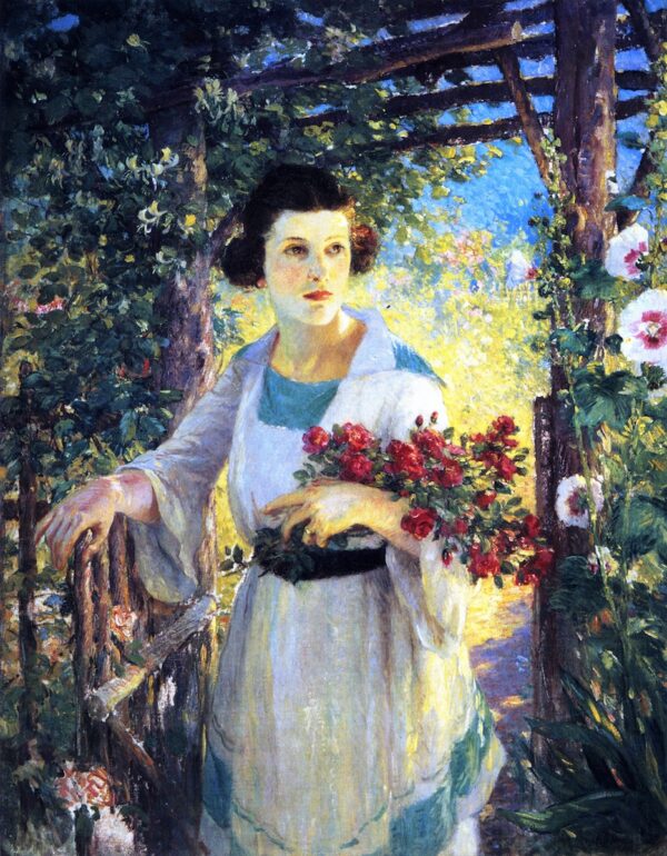 The Rustic Gate by Colin Campbell Cooper, hand-painted oil painting reproduction
