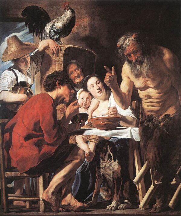 The Satyr and the Peasant by Jacob Jordaens, hand-painted oil painting reproduction