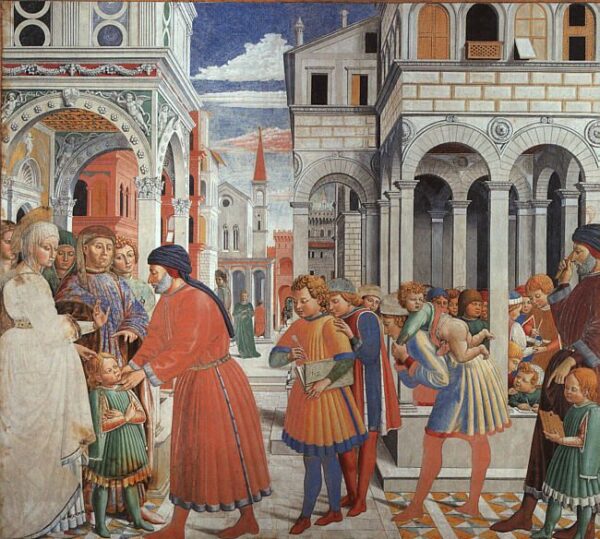The School Of Tagaste by Benozzo Gozzoli, hand-painted oil painting reproduction