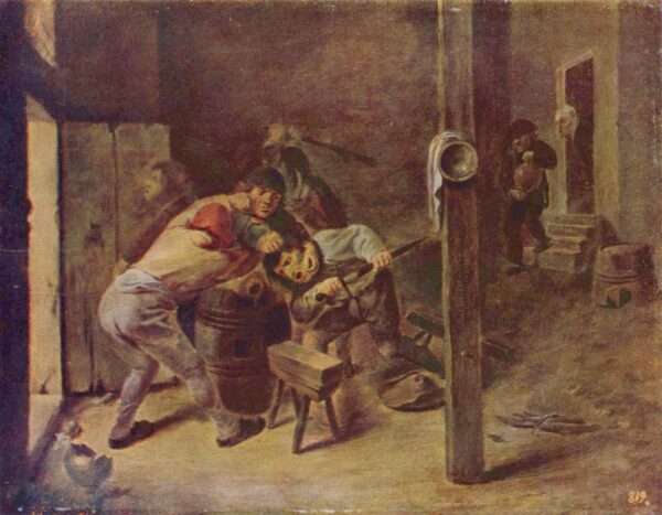 The Scuffle by Adriaen Brouwer, hand-painted oil painting reproduction