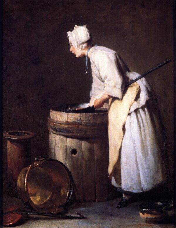 The Scullery Maid by Jean-Baptiste-Siméon Chardin, hand-painted oil painting reproduction