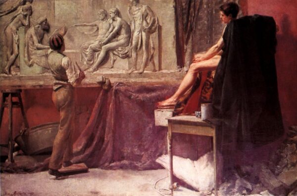 The Sculptor’s Studio by Tom Roberts, hand-painted oil reproduction