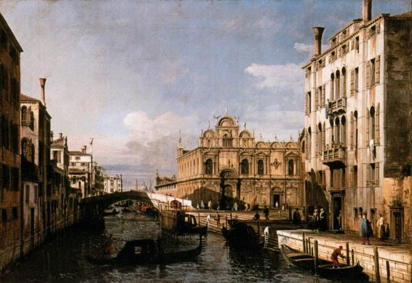 The Scuola of San Marco by Bernardo Bellotto, hand-painted oil painting reproduction
