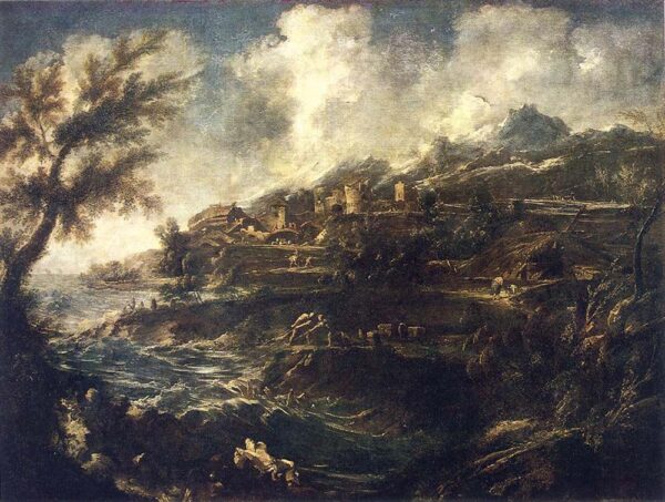 The Seashore by Alessandro Magnasco, hand-painted oil painting reproduction
