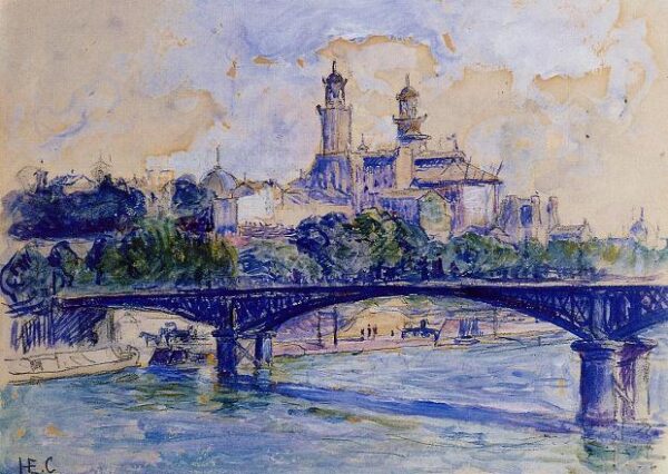 The Seine By The Trocadero by Henri Edmond Cross, hand-painted oil painting reproduction