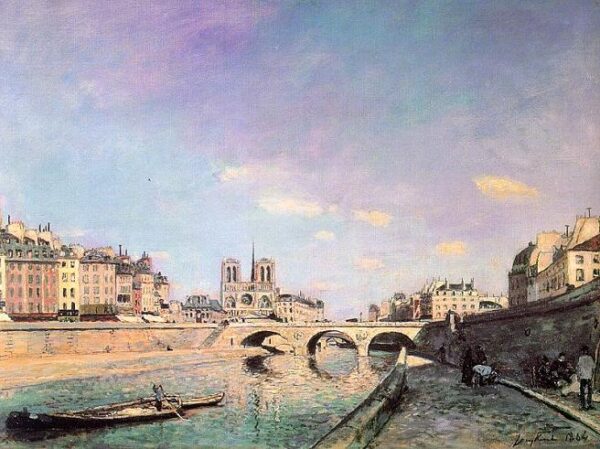 The Seine and Notre-Dame in Paris by Johan Jongkind, hand-painted oil painting reproduction