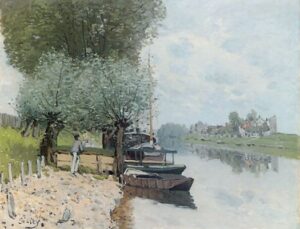 The Seine at Bougival by Alfred Sisley, hand-painted oil painting reproduction