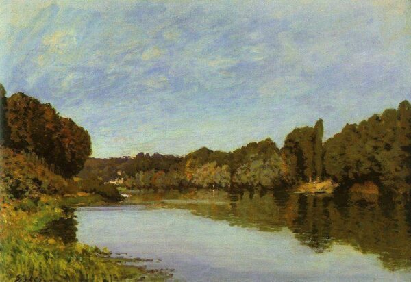 The Seine at Bougival II by Alfred Sisley, hand-painted oil painting reproduction