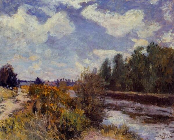 The Seine at Bougival IV by Alfred Sisley, hand-painted oil painting reproduction