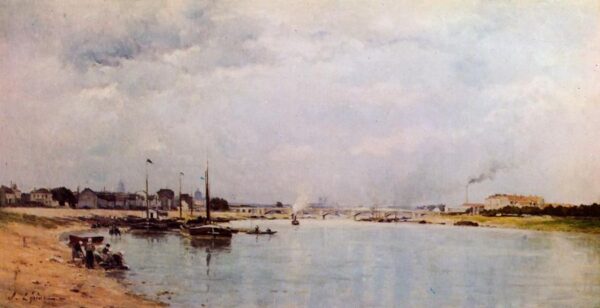 The Seine at Ivry by Stanislas Lépine, hand-painted oil painting reproduction