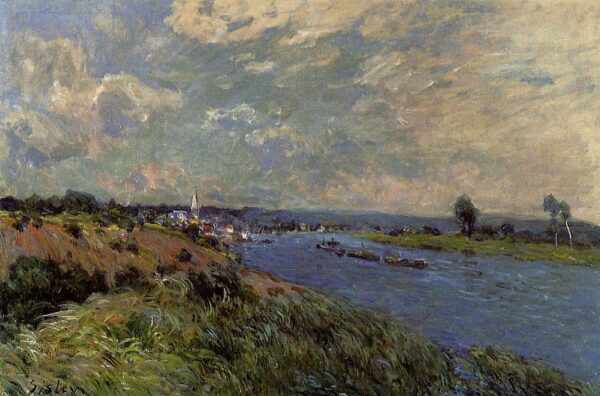 The Seine at Saint-Cloud by Alfred Sisley, hand-painted oil painting reproduction