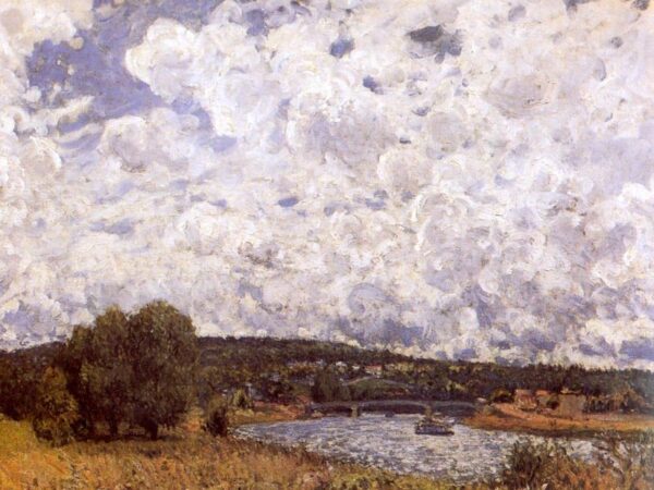 The Seine at Suresnes by Alfred Sisley, hand-painted oil painting reproduction