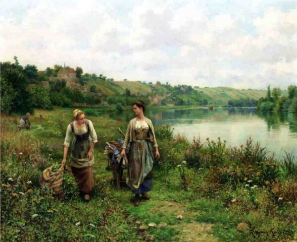 The Seine at Vernon by Daniel Ridgway Knight, hand-painted oil painting reproduction