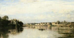 The Seine at l’Ile Saint-Denis by Stanislas Lépine, hand-painted oil painting reproduction