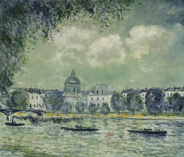 The Seine with the Institute of France by Alfred Sisley, hand-painted oil painting reproduction