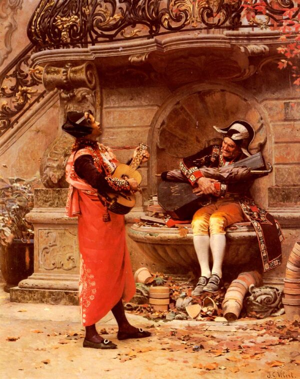 The Serenade by Jehan Georges Vibert, hand-painted oil painting reproduction