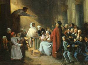 The Sermon by Francois Auguste Biard, hand-painted oil painting reproduction