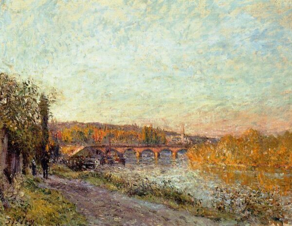 The Sevres Bridge by Alfred Sisley, hand-painted oil painting reproduction