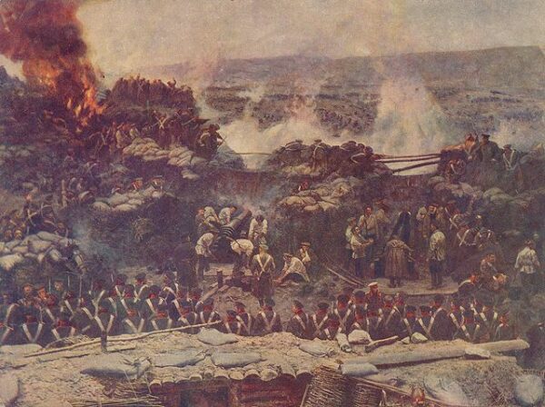 The Siege of Sevastopol (Detail) by Franz Roubaud, hand-painted oil painting reproduction