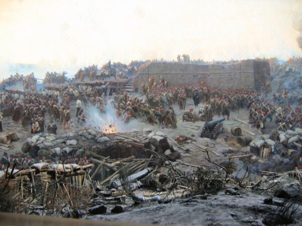 The Siege of Sevastopol (Detail) II by Franz Roubaud, hand-painted oil painting reproduction