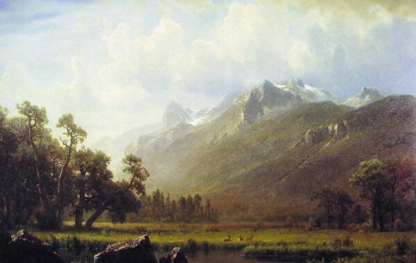 The Sierras Near Lake Tahoe California by Albert Bierstadt, hand-painted oil painting reproduction