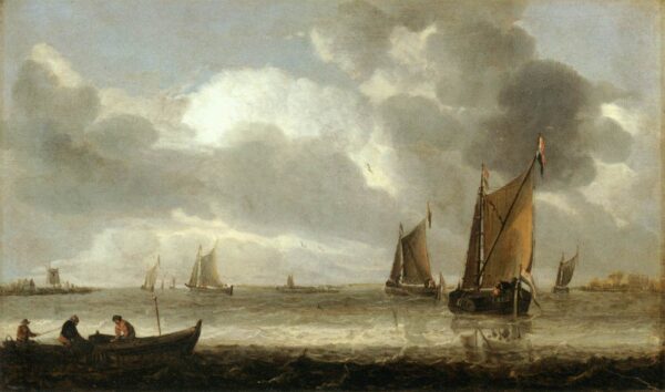 The Silver Seascape by Abraham van Beyeren, hand-painted oil painting reproduction