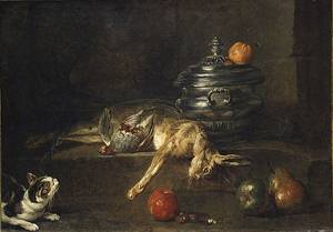 The Silver Tureen 1728 by Jean-Baptiste-Siméon Chardin, hand-painted oil painting reproduction