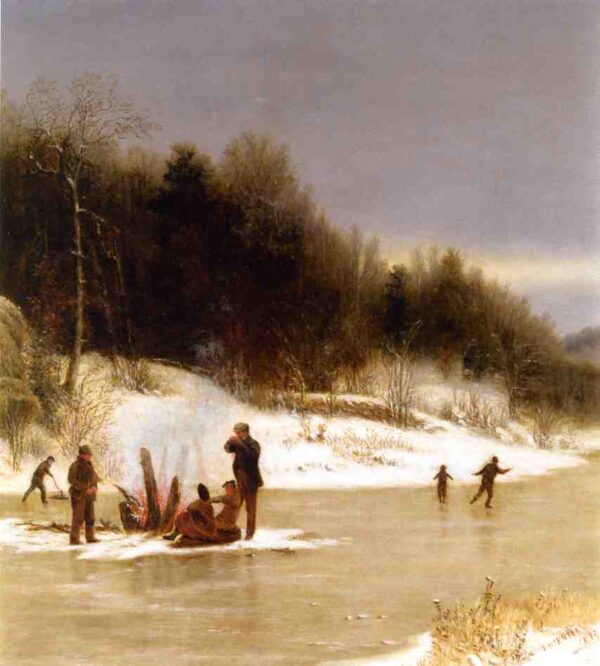The Skating Party by Jervis McEntee, hand-painted oil painting reproduction