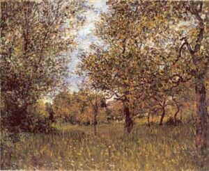 The Small Meadow at By by Alfred Sisley, hand-painted oil painting reproduction