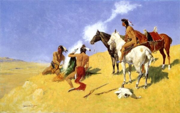 The Smoke Signal by Frederic Remington, hand-painted oil painting reproduction