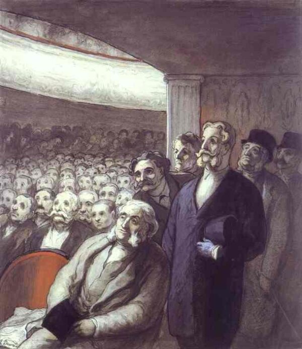 The Spectators by Honoré Daumier, hand-painted oil painting reproduction