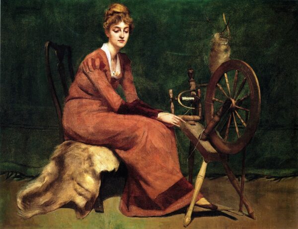The Spinner by Thomas Wilmer Dewing, hand-painted oil painting reproduction