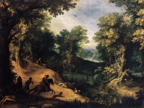 The Stag Hunt by Paul Bril, hand-painted oil painting reproduction