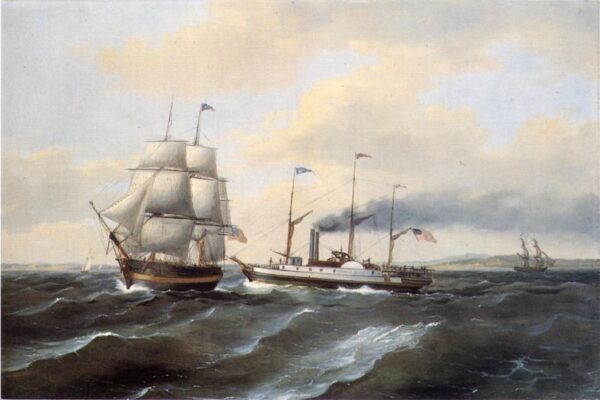 The Steamsailor Benjamin Franklin by Thomas Birch, hand-painted oil painting reproduction