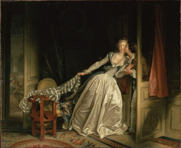 The Stolen Kiss by Jean-Honoré Fragonard, hand-painted oil painting reproduction