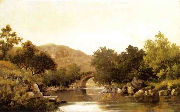 The Stone Bridge by Robert Scott Duncanson, hand-painted oil painting reproduction