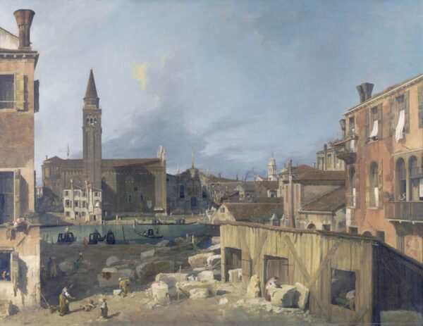 The Stonemason’s Yard by Canaletto, hand-painted oil painting reproduction