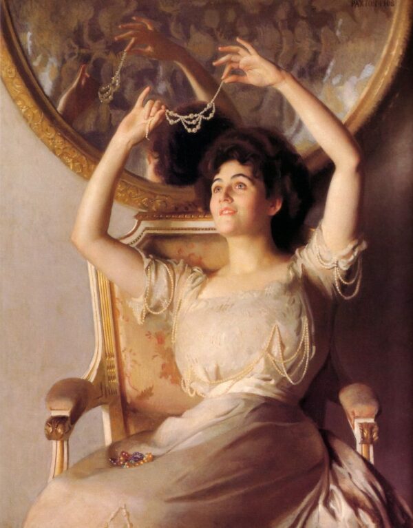 The String of Pearls by William McGregor Paxton, hand-painted oil painting reproduction