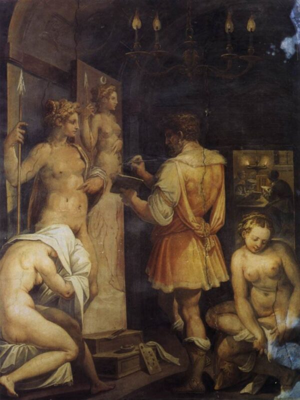 The Studio of the Painter by Giorgio Vasari, hand-painted oil painting reproduction
