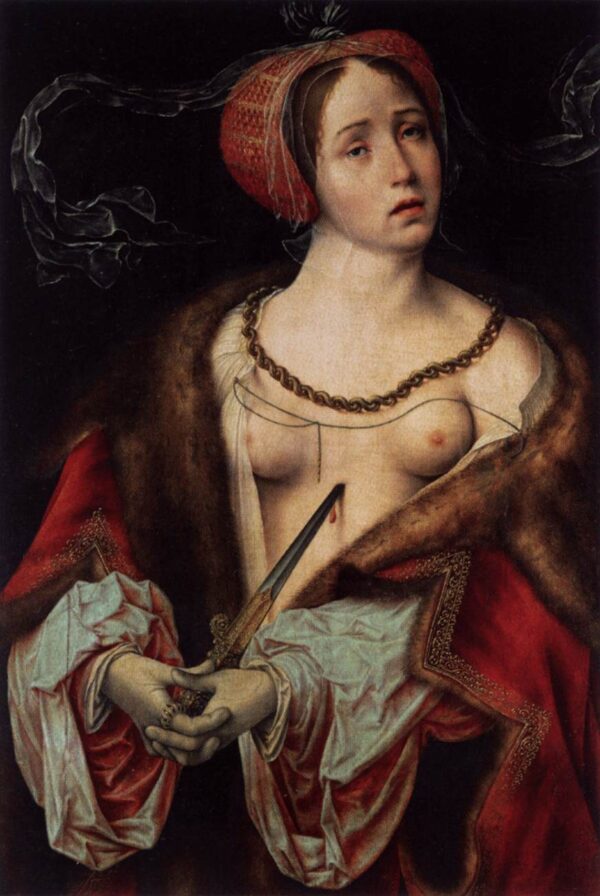 The Suicide of Lucretia by Joos van Cleve, hand-painted oil painting reproduction