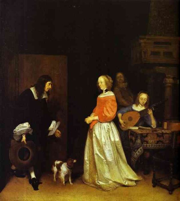 The Suitor’s Visit by Gerard ter Borch, hand-painted oil painting reproduction