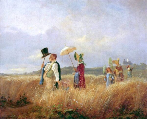 The Sunday Walk by Carl Spitzweg, hand-painted oil painting reproduction