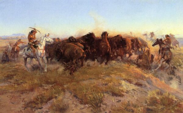 The Surround by Charles Marion Russell, hand-painted oil painting reproduction