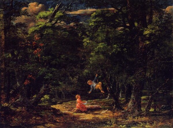 The Swing – Children in the Woods by Martin Johnson Heade, hand-painted oil painting reproduction