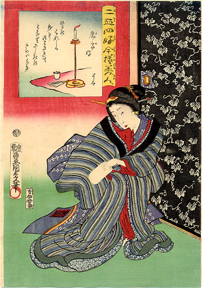 The Theatre-Lover by Utagawa Kunisada, hand-painted oil reproduction