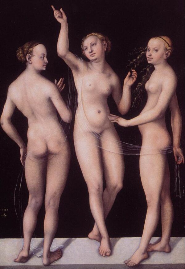 The Three Graces by Lucas Cranach the Elder, hand-painted oil painting reproduction