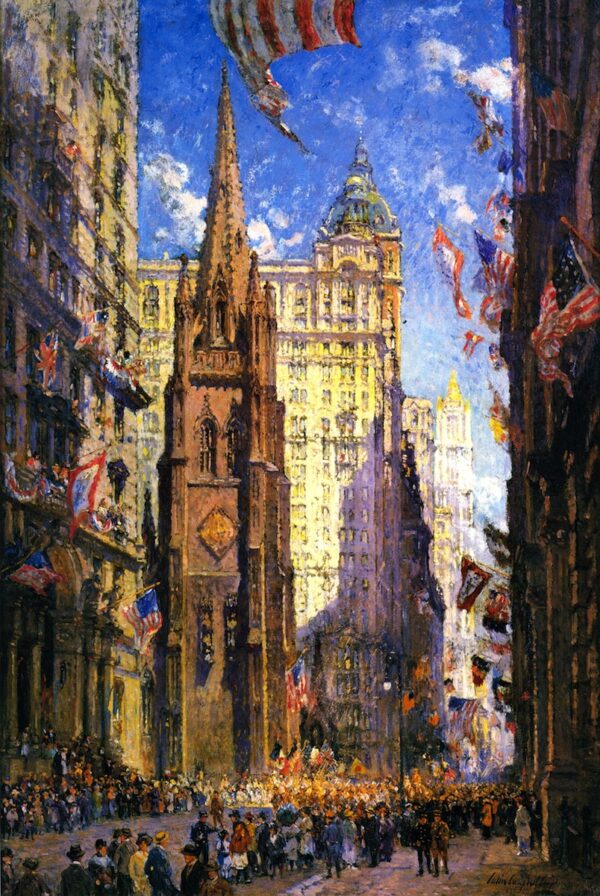 The Three Towers by Colin Campbell Cooper, hand-painted oil painting reproduction